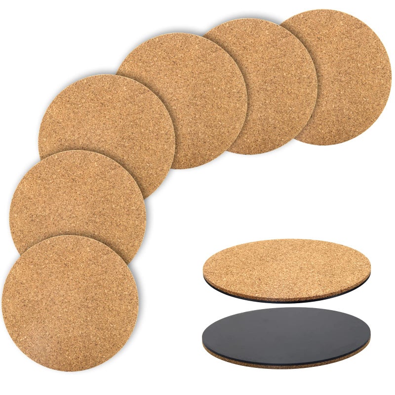 Coitak 6Piece Cork Plant Coasters  6 Inch Round Mats for Garden Courtyard Pot Indoor Outdoor and DIY Craft Projects