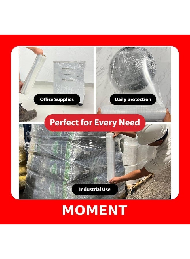 MOMENT [1 Roll] 3Kg Clear Stretch Film Wrap - 500Mm Heavy Duty Plastic Shrink Wrap For Pallet Wrap, Packing, Moving And Packaging - Cling Wrap, 3 Kg, 400G Core - Image 3