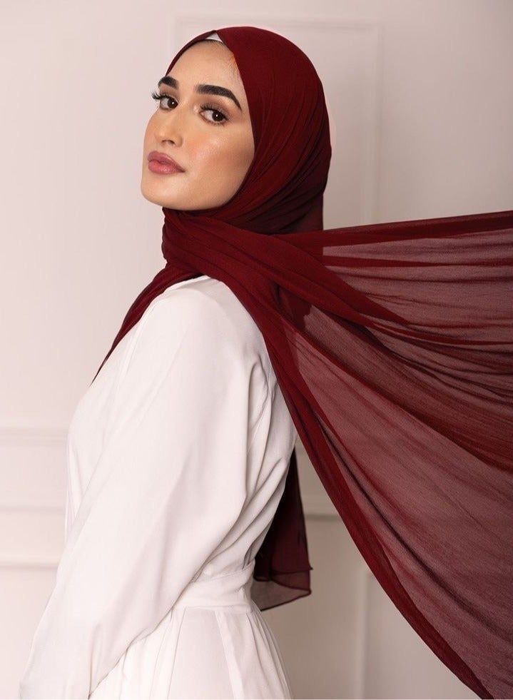 BHNS Luxury hijab scarf for women, a soft chiffon laser scarf in elegant modern colors, with a hidden cotton headband for more comfort and high stability on the head for women.  - Image 5