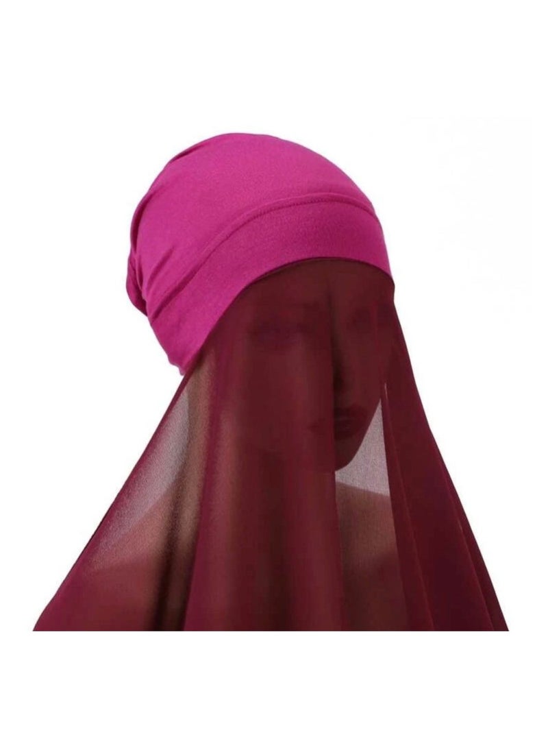 BHNS Luxury hijab scarf for women, a soft chiffon laser scarf in elegant modern colors, with a hidden cotton headband for more comfort and high stability on the head for women.  - Image 3