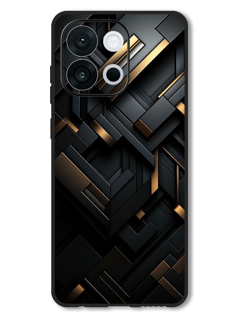 Theodor Case Compatible with OnePlus 13T 6.32 Inch Protection Shockproof Bumper Cover Black Dourado - Image 1