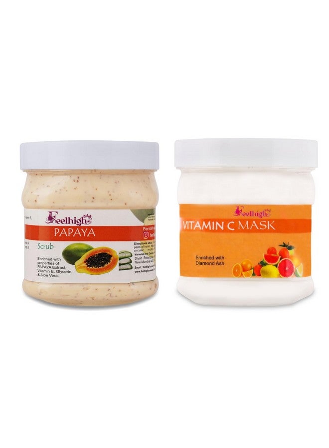 Feelhigh Face & Body Papaya Scrub & Vitamin C Mask-Skin care Products (2 Items in the set) - Image 1