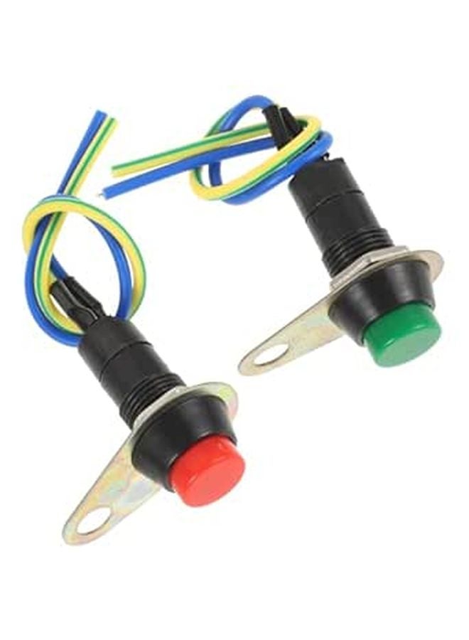 Motorcycle Handlebar Switch 3 in 1 Control for Light Horn and Double Flash with Green Red Buttons - Image 1