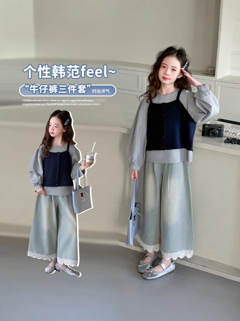 Girls' Denim Vest Spring Children'S Casual Vest Baby Girl'S Foreign Style Princess Coat Trendy - Image 4