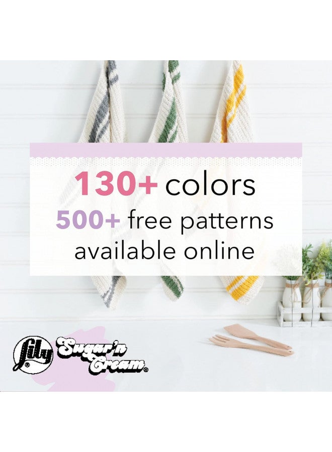 Lily Sugar 'N Cream The Original Solid Yarn, 2.5oz, Medium 4 Gauge, 100% Cotton - Country Yellow - Machine Wash & Dry - Image 3