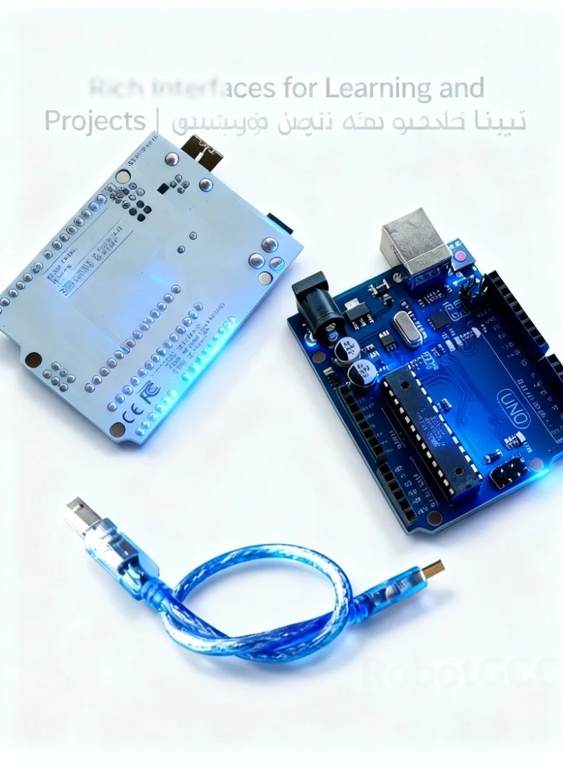 robotgcc UNO R3 Original Controller Board | ATmega328P + 16U2 Chipset | Compatible with Arduino IDE | Robotics and Sensor Control | STEM Automation Learning Kit | USB Cable Included - Image 3
