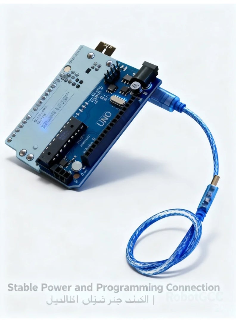 robotgcc UNO R3 Original Controller Board | ATmega328P + 16U2 Chipset | Compatible with Arduino IDE | Robotics and Sensor Control | STEM Automation Learning Kit | USB Cable Included - Image 5