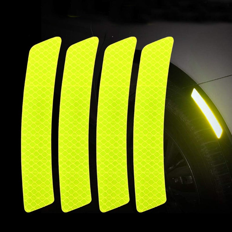Allure Auto® 4pcs 3D Super Reflective Stickers Carbon Fiber Strips Car Side Door Edge Bumper Anti-Scratch Protection Guards Trim Stickers (Wheel Eyebrow Stickers Green) for Hyundai Grand I10 - Image 5
