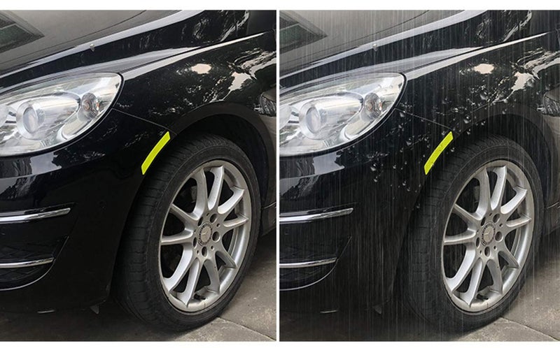 Allure Auto® 4pcs 3D Super Reflective Stickers Carbon Fiber Strips Car Side Door Edge Bumper Anti-Scratch Protection Guards Trim Stickers (Wheel Eyebrow Stickers Green) for Hyundai Grand I10 - Image 2