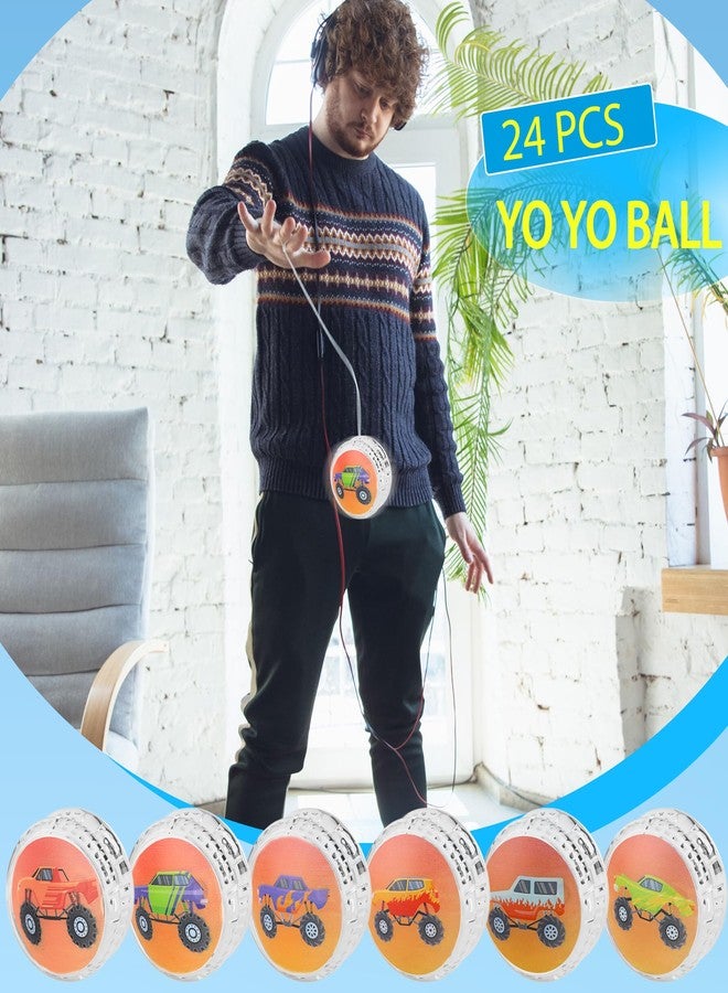 Flahard 24 Pcs Monster Trunk Themed Designs Light up Yo Yo Ball Bulk Responsive Ball Auto Return Bearing Balls Yoyo for Beginner Birthday Classroom Bag Fillers Prizes Gifts, 6 Styles - Image 3