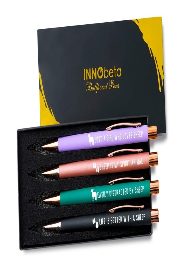 InnoBeta Sheep Gifts for Women, Sheep Gifts Ballpoint Pen Set of 4 - Image 1
