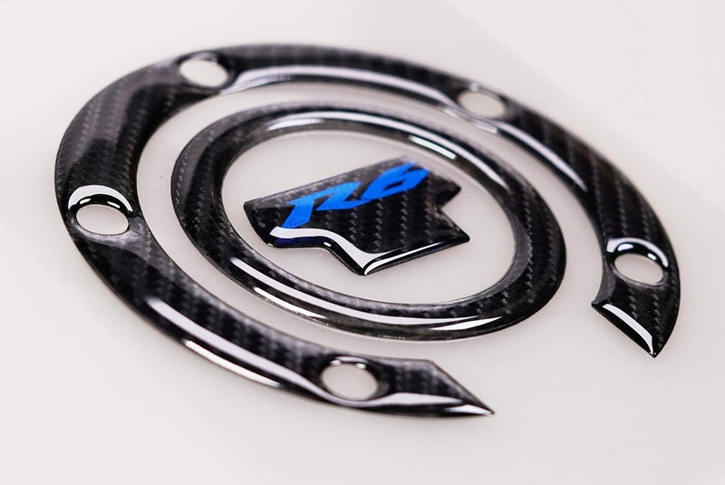 REVSOSTAR Real Carbon Fibre Gas Cap and Tank Protector Set for R6 600 (2006-2016) - 3 Pcs (Blue) - Image 4