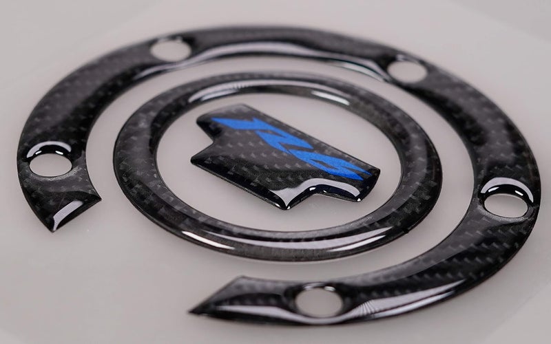 REVSOSTAR Real Carbon Fibre Gas Cap and Tank Protector Set for R6 600 (2006-2016) - 3 Pcs (Blue) - Image 5