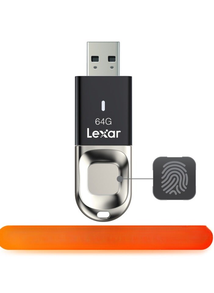 Lexar F35 USB Flash Drive, 32GB Lexar Metal Fingerprint Encrypted USB Flash Drive, Ultra-fast Recognition Durable Material U Drive, (32GB)  - Image 1