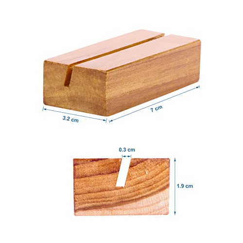 MIHAD Wooden Place Card Holders | Table Number Holders | Photo, Business card Display Stand For Desk, Tabletop , Dinner Home Party, Events, Restaurant Table Nos. Cards, Photo Holders, Postcard, (6) - Image 4