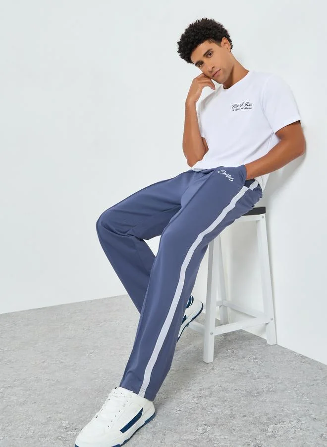 Men Grey Oversized Side Stripe Joggers