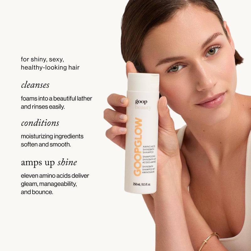 Goop شامبو أمينو أسيد من جووب بيوتي | يرطب، يقوي، ويزيد اللمعان | برائحة اللبان وخشب الصندل | بروتين البازلاء المهدرج لترطيب الشعر | خالي من البارابين والكبريتات | 8.5 أونصة سائلة - Image 2