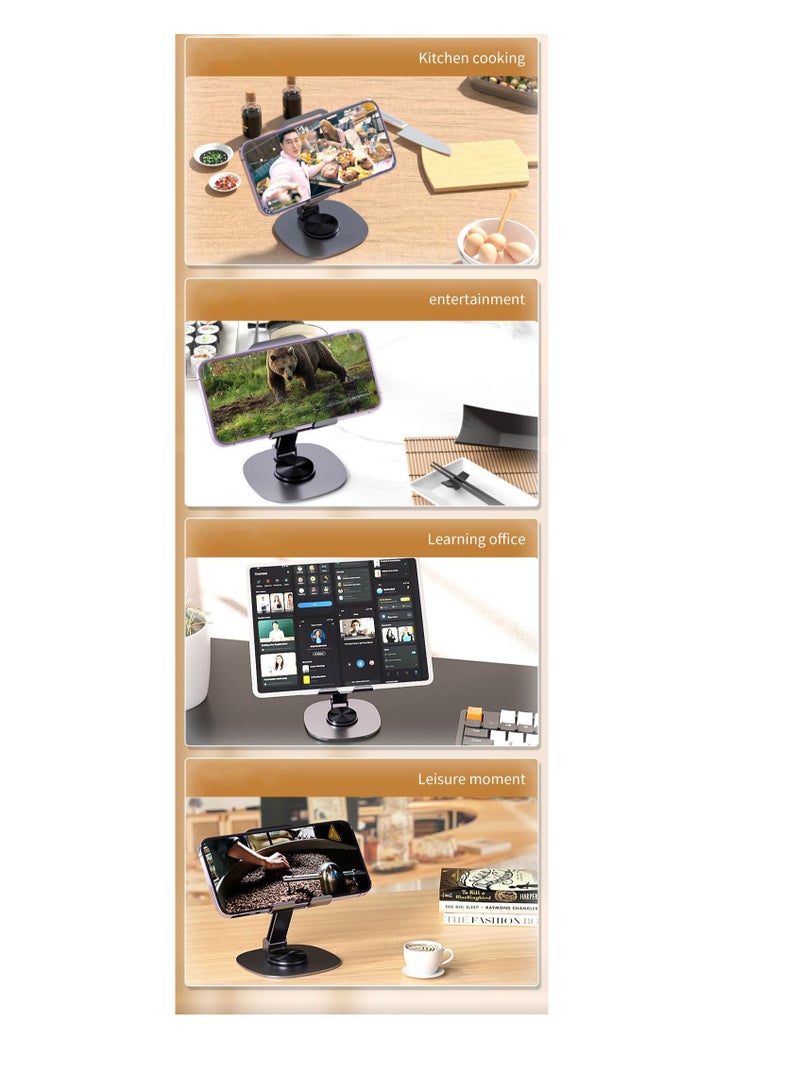 حامل موبايل وتابلت معدني قابل للتعديل – دوران 360° وارتفاع مرن – تصميم أنيق وثابت للمكتب والمنزل  - Image 5