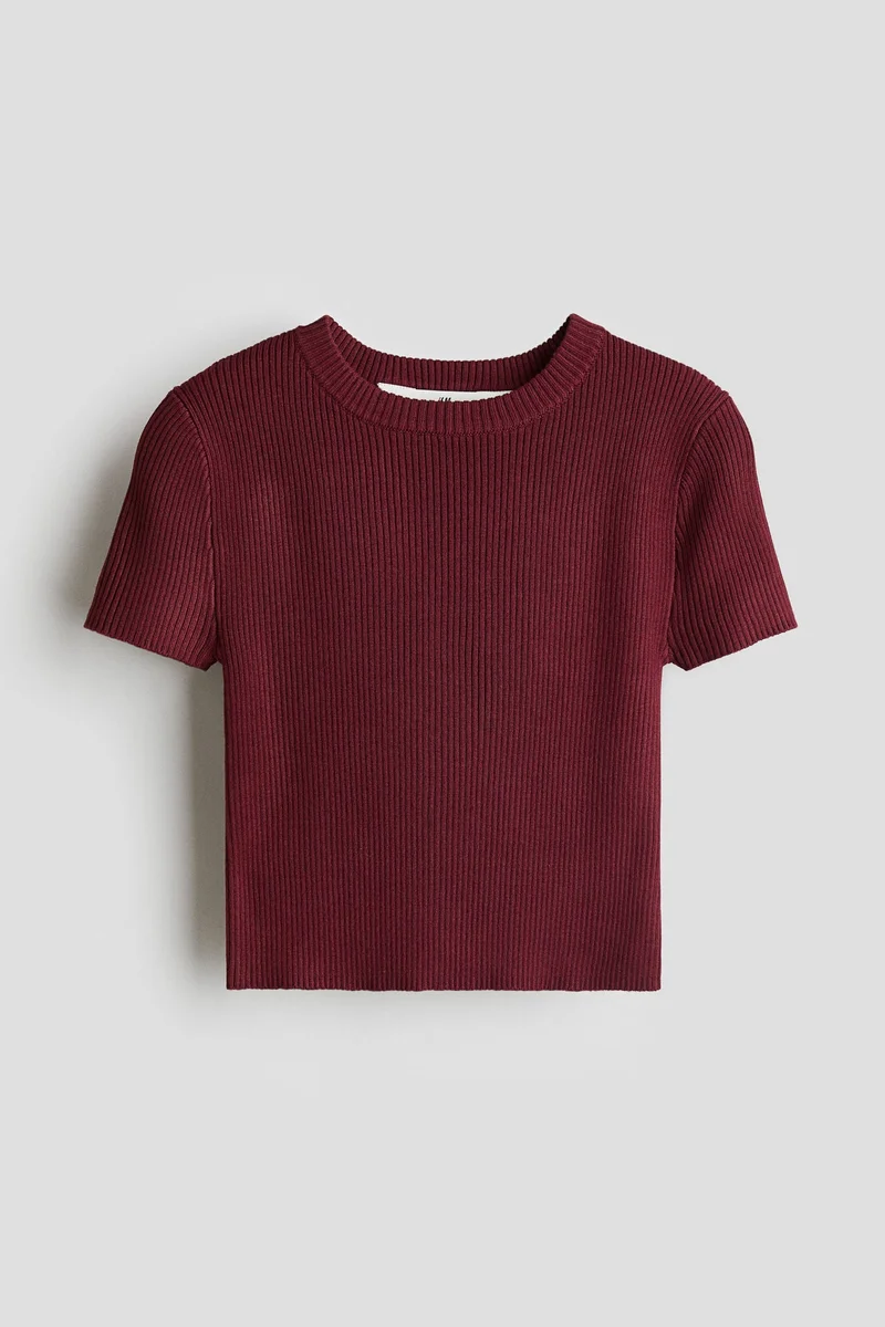 H&M Short rib-knit top