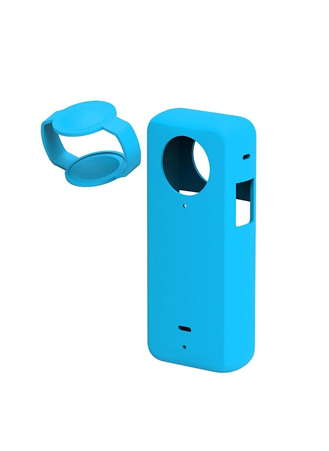 O Ozone - Compatible Case for Insta360 One X3 | Silicone Carrying Case with Guards Lens Cover Cap | Anti-drop Protective Accessories Cover for Insta360 X3 Action Camera Accessories - Blue - Image 1