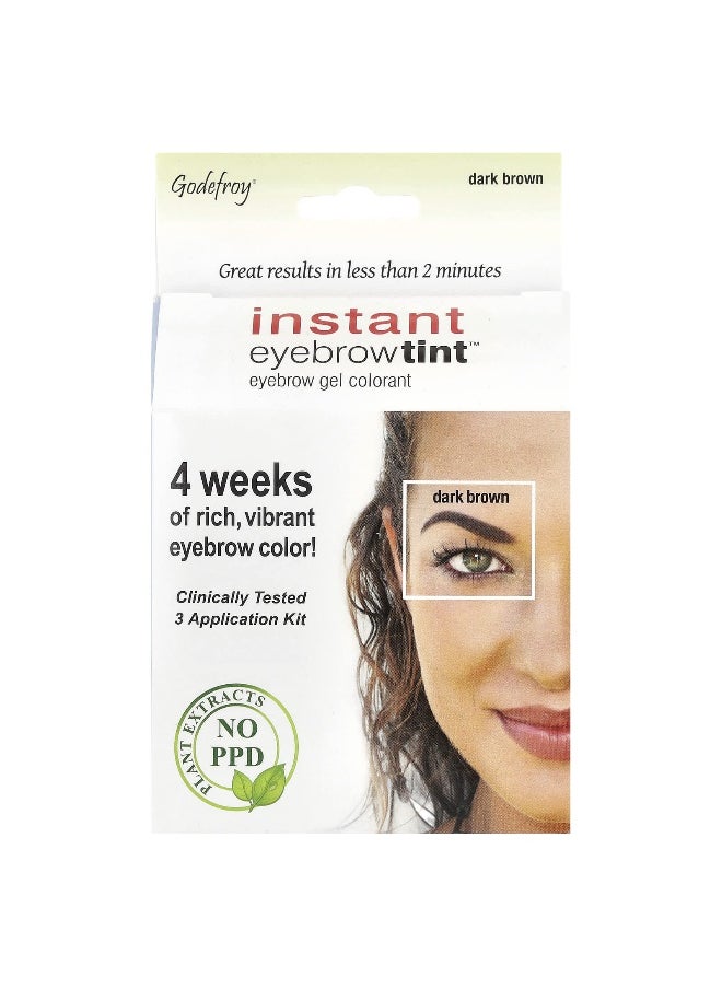 Godefroy Godefroy, Instant Eyebrow Tint™, Dark Brown, 3 Application Kit  - Image 1