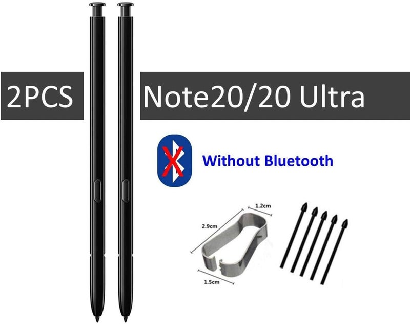 Qenw 2PCS Galaxy Note 20 Stylus Pen Replacement (Without-Bluetooth) for Samsung Galaxy Note 20 Ultra S Pen + Replacement Tips (Black) - Image 2