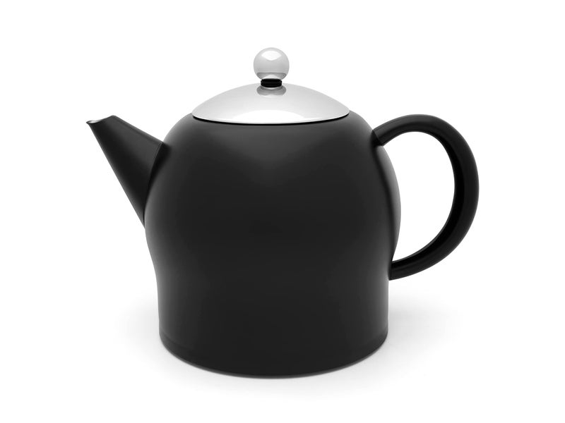 bredemeijer Bredemeijer 37 Fl Oz Double Wall Ss Teapot Black Matte Santhee  121003 