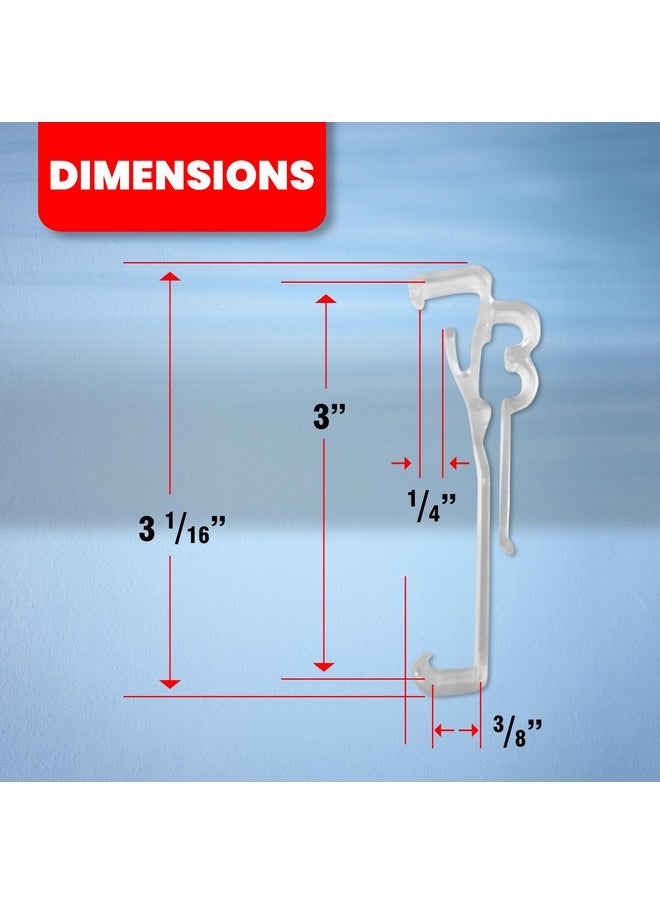 Amazing Drapery Hardware Amazing Drapery Hardware 3.0 Inch Clear Valance Clips for Blinds & Window Shades, 6-Pack - Sturdy Plastic Brackets, Ideal for Wood, Faux Wood & Metal Treatments in Home & Office Settings  - Image 4