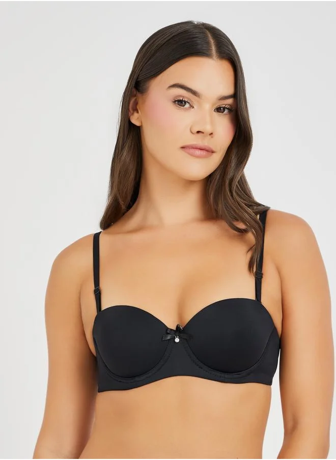 ستايلي Styli Set of 2 - Solid Padded Wired Balconette Bra