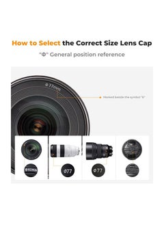 K&F Concept 77mm Lens Cap, 9-in-1 Center Pinch Lens Cover + Anti-Loss Keeper Leash + Microfiber Cleaning Cloth Kits Compatible with Nikon, Canon, Sony, Fujifilm Camera Lenses  - Image 2