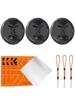 K&F Concept 77mm Lens Cap, 9-in-1 Center Pinch Lens Cover + Anti-Loss Keeper Leash + Microfiber Cleaning Cloth Kits Compatible with Nikon, Canon, Sony, Fujifilm Camera Lenses  - Image 1