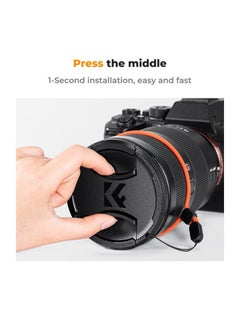 K&F Concept 77mm Lens Cap, 9-in-1 Center Pinch Lens Cover + Anti-Loss Keeper Leash + Microfiber Cleaning Cloth Kits Compatible with Nikon, Canon, Sony, Fujifilm Camera Lenses  - Image 4