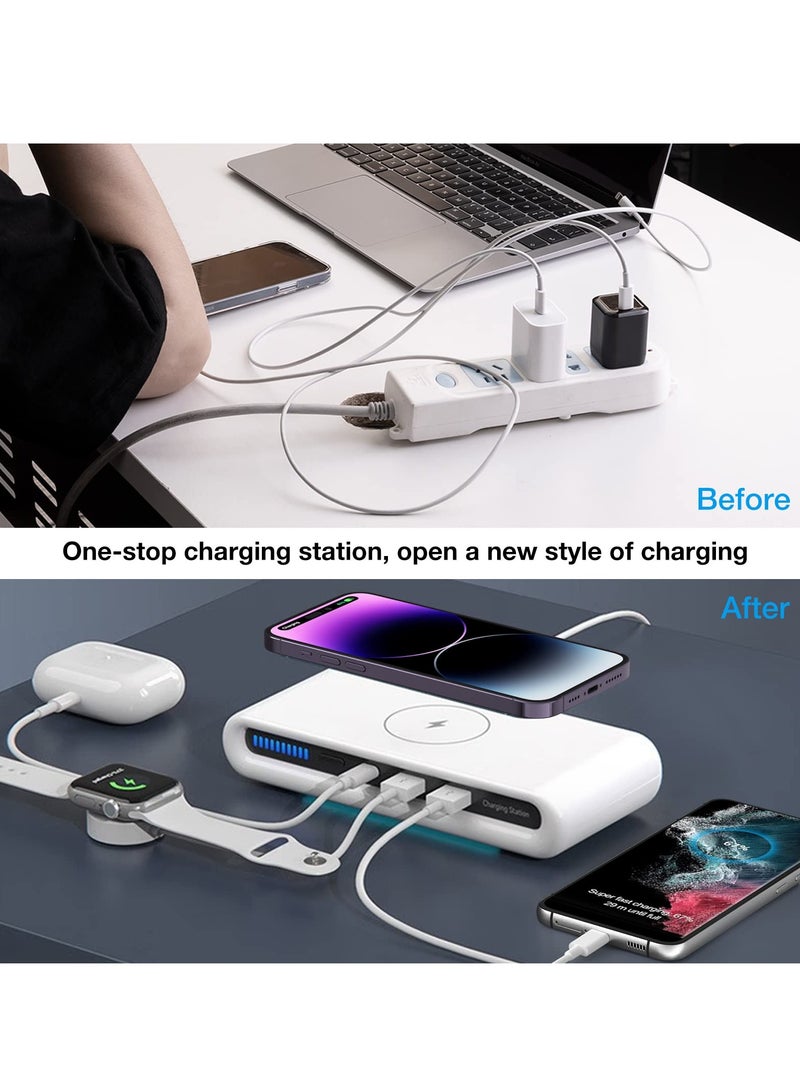 15W Fast Wireless Charger, 4-in-1 Charging Station for Smartphones, Smartwatches and Earbuds, Multi-Device Convenience - Image 4