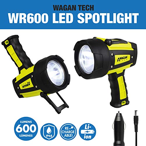 Wagan EL4322 Brite-Nite WR600 USB Rechargeable LED Handheld Spotlight 600 Lumen LED Lights 3 Lighting Modes 7 Position Hanging Stand Waterproof for Marine Boat Camping Country Farm Gift - Image 2