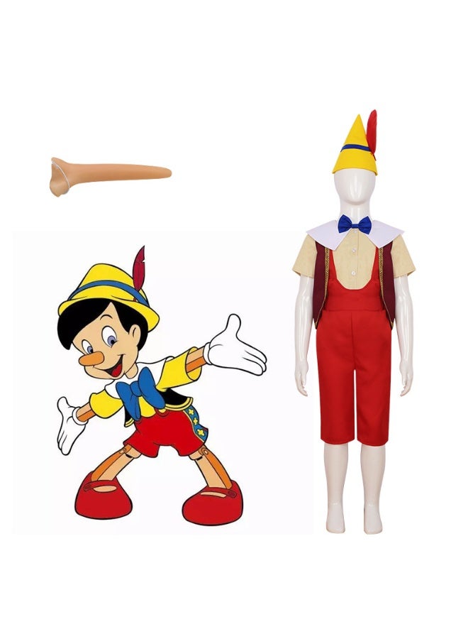 Halloween Long-nosed Pinocchio Children's Cosplay Costume - Image 1
