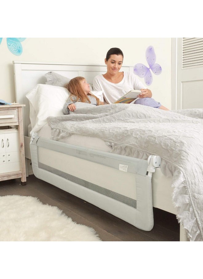 ComfyBumpy 59 Inch Extra Long Toddler Bed Rails Baby Bed Rail Guard For Kids Twin Full King And Queen Beds Adjustable Bed Rail For Toddlers Baby Bed Side Bedrails Gray Xl (59" X 19.5")  - Image 3