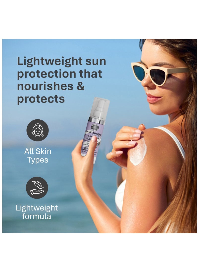 Hair Energy Hair Energy Under The Sun Sunscreen | Complexion Brightening Sunblock | Broad-Spectrum UVA/UVB Protection | Lightweight & Non-Greasy Formula | For Men & Women | For All Skin Types | 30 ml  - Image 2
