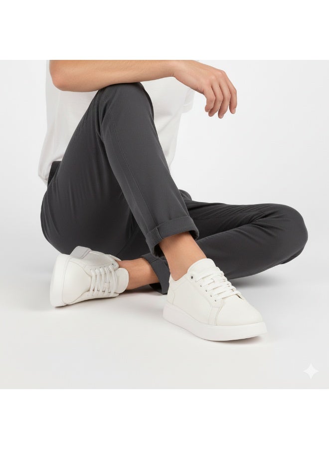 إيتاليانو سنيكرز رجالي برباط من الجلد الطبيعي بنعل رابر تركي مريح - Image 2