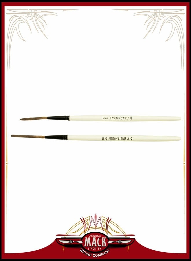 Mack Brush Set of 2 Size 1-2 The Jenson Swirly Q Series for Scroll Pinstriper and Script Lettering - Image 1