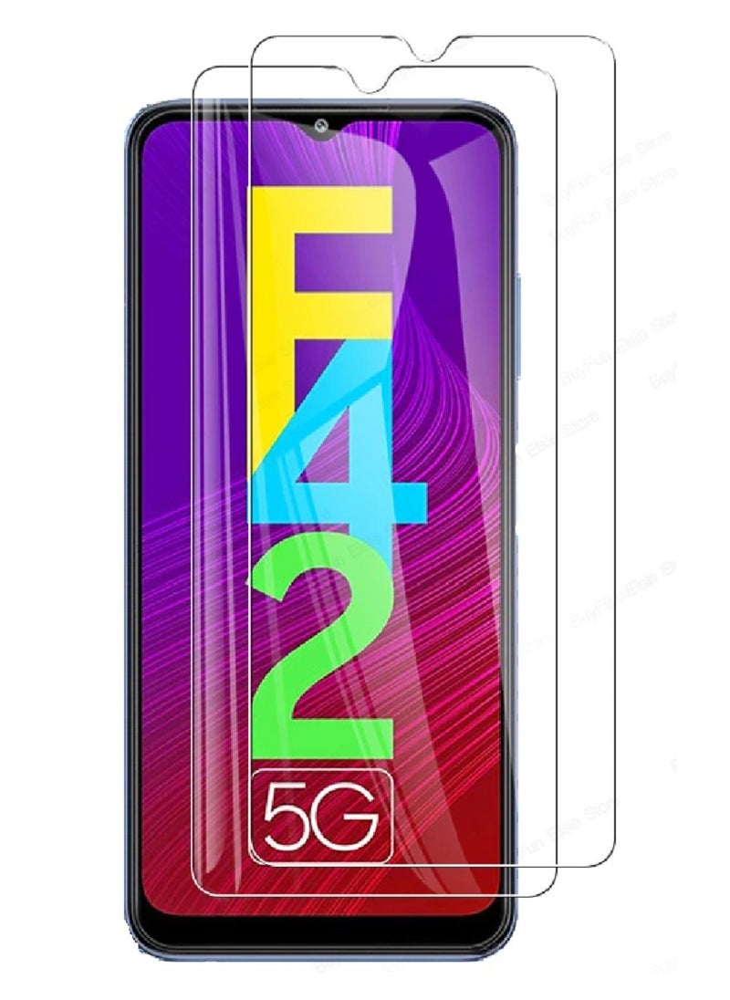 Super 2 Pieces Tempered Glass Screen Protector Clear Designed For Samsung Galaxy F42 Full Screen Coverage And Bubble Free - Image 1