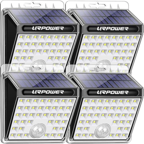 URPOWER Solar Lights Outdoor, 40 LED Motion Sensor Security Lights Solar Flood Lights Waterproof Solar Powered Outdoor Lights for Backyard, Fence, Deck, Patio, Garage (4 Pack) - Image 1