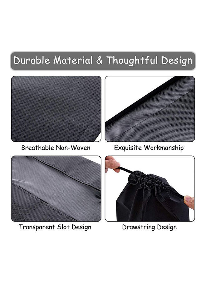 NIBEMINENT 15-Piece Non-Woven Dust Proof Travel Shoe Bags Black 32x44cm - Image 3