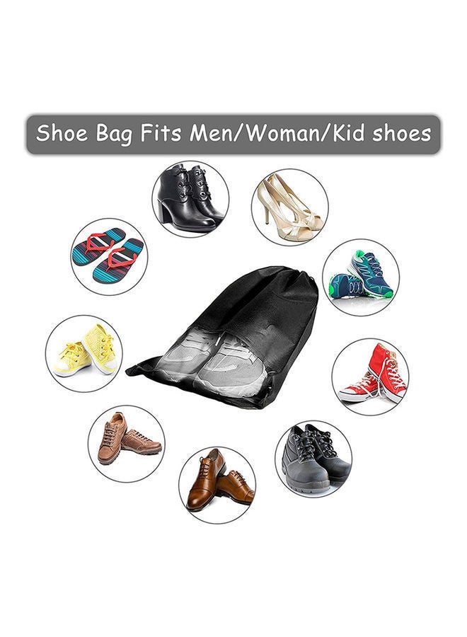 NIBEMINENT 15-Piece Non-Woven Dust Proof Travel Shoe Bags Black 32x44cm - Image 4