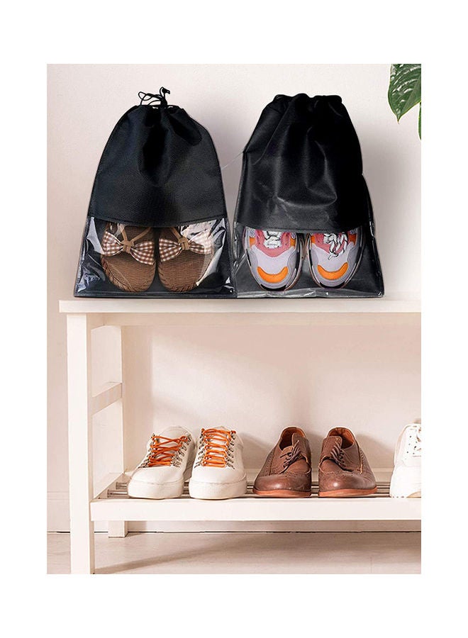 NIBEMINENT 15-Piece Non-Woven Dust Proof Travel Shoe Bags Black 32x44cm - Image 5