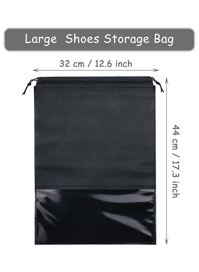 NIBEMINENT 15-Piece Non-Woven Dust Proof Travel Shoe Bags Black 32x44cm - Image 2