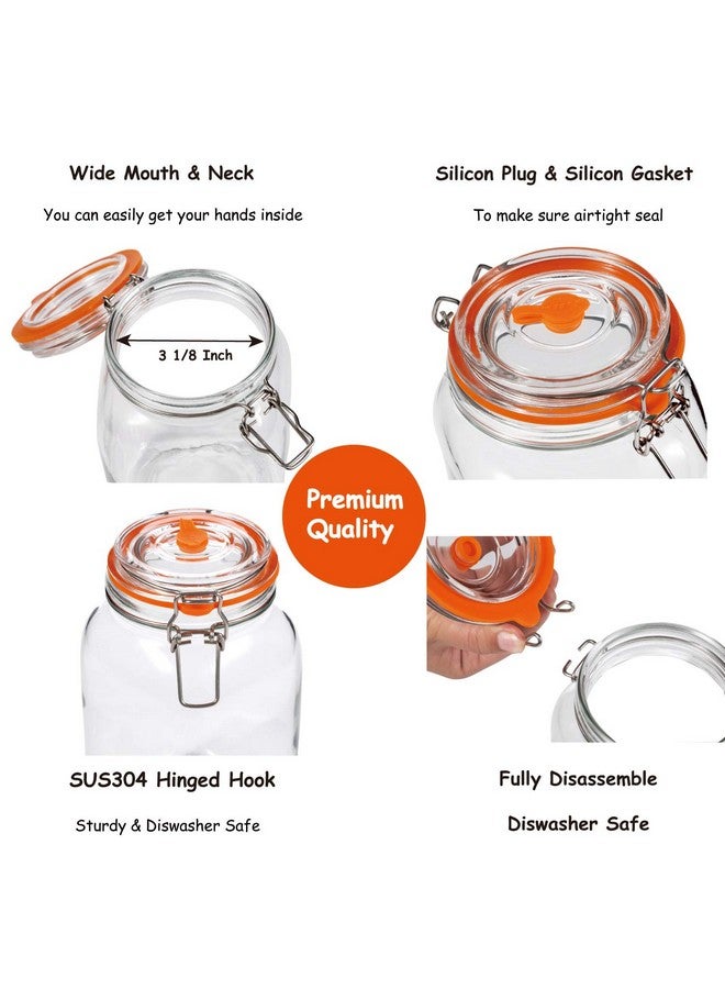 JILLMO Jillmo Fermenting Jar, 2 Liter Glass Fermentation Kit with Fermenting Weights and Airlocks for Kombucha, Sauerkraut, Pack of 2  - Image 2