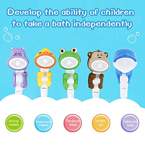 KAIYING Children's Handheld Shower Head,Cartoon Water Flow Spray Shower Head Baby Kids Toddler Bath Bathing Accessories (J:Showerhead(Froggie)+Hose+Diverter) - Image 3