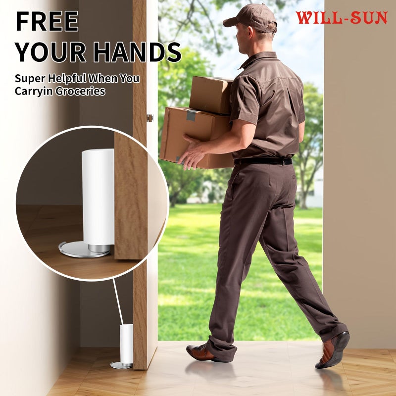 Black Ultra Narrow Silent Magnetic Door Stopper Anti Collision No Drill Invisible Clip Indoor Bathroom Toilet - Image 5