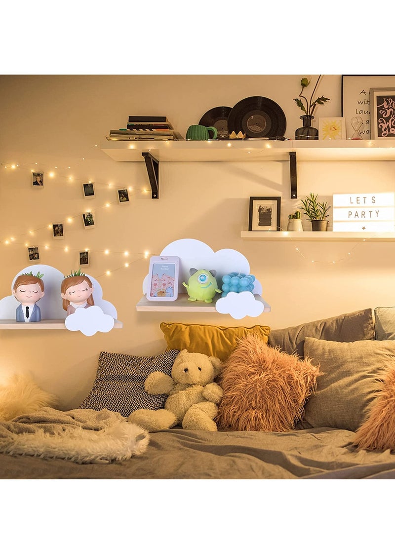 KASTWAVE - Cloud Wall Shelves for Bedroom, Kid's Nursery Room Shelves, Floating Bedroom Baby Book Shelf Storage Shelf, Cloud Floating Wooden Shelf Wall Decoration - Image 1