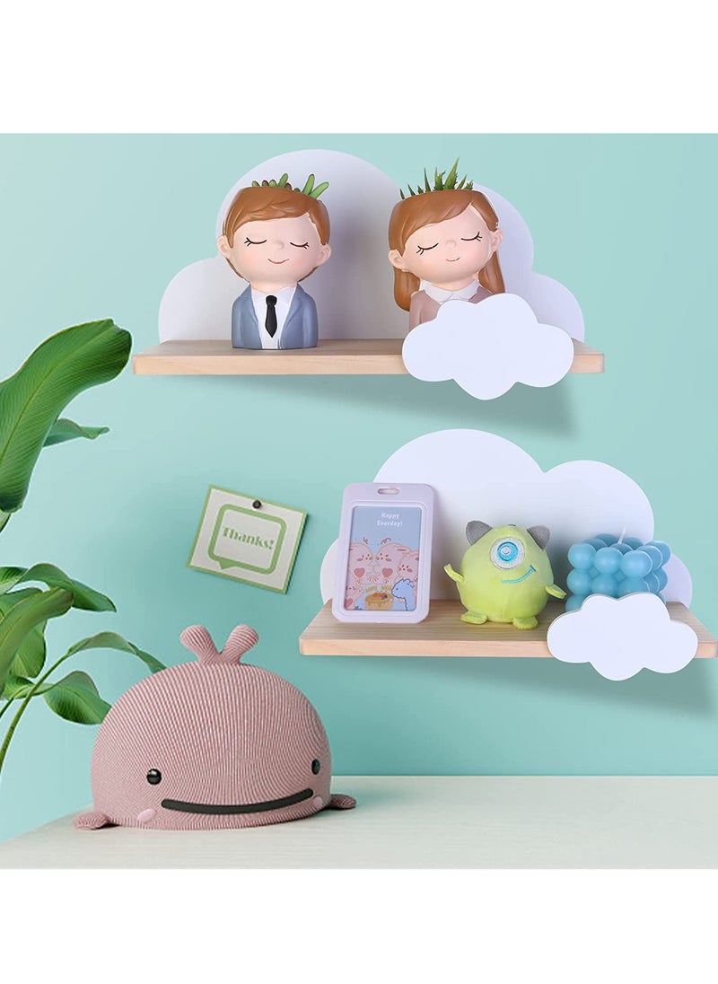 KASTWAVE Cloud Wall Shelves for Bedroom, Kid's Nursery Room Shelves, Floating Bedroom Baby Book Shelf Storage Shelf, Cloud Floating Wooden Shelf Wall Decoration  - Image 1